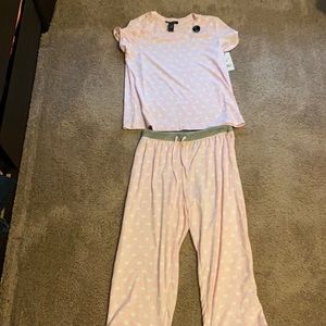 NWT Rene Rofe hearts pajamas set